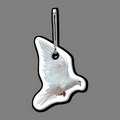 White Flying Dove Shaped Tag W/ Zipper Clip